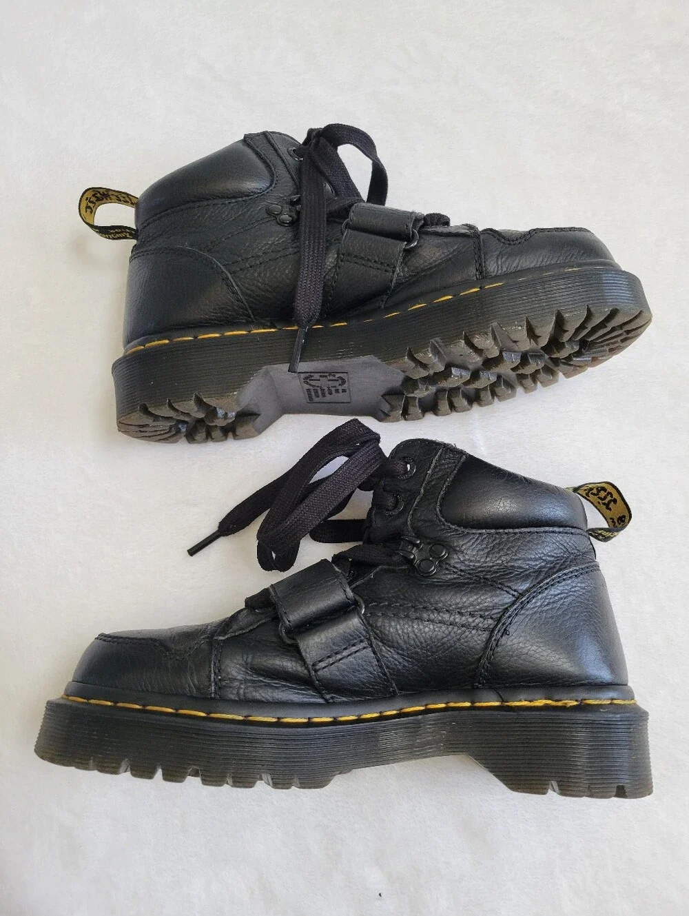 Dr. Martens Zuma II Black Leather Strap Ankle Boots Women's US 7